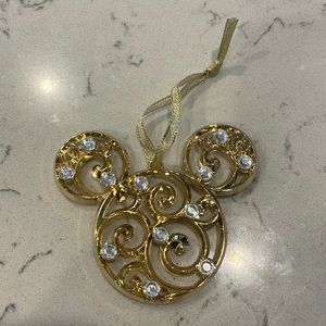 Gold Disney Christmas ornament